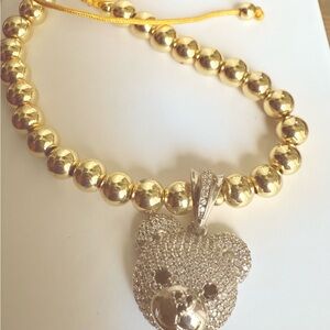 Stainless steal bear charm  with bracelet